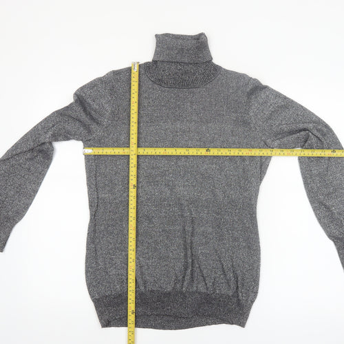 Carolyn Taylor Women's Grey Roll Neck Knit Jumper Size M