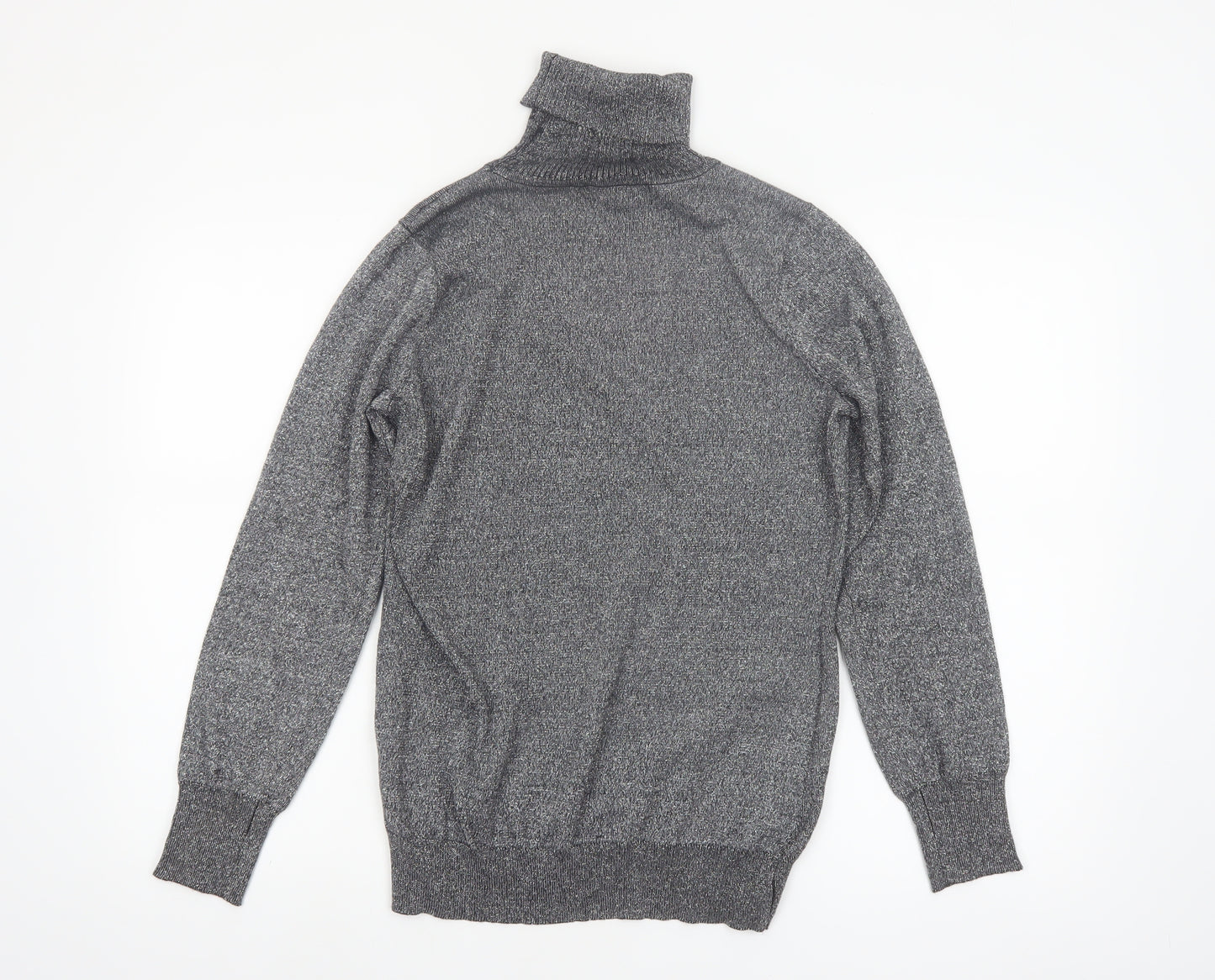 Carolyn Taylor Women's Grey Roll Neck Knit Jumper Size M