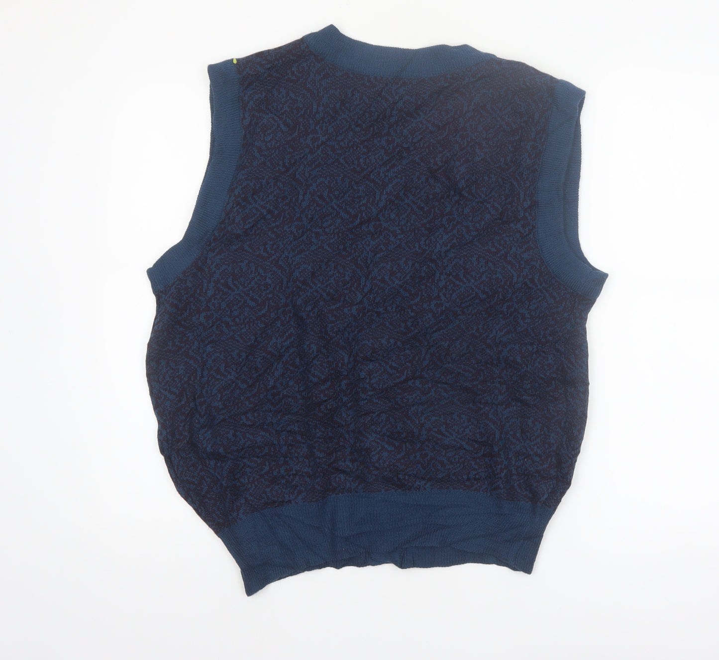 Cambridge Classics Men's Blue Wool Blend Knit V-Neck Button Vest M