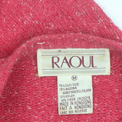Raoul Women’s Pink Silk Angora Beaded Cardigan Size M