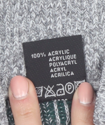C&A Men’s Grey Geometric Knit Shawl Pullover Jumper XL Vintage