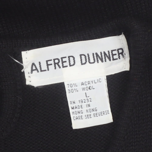 Alfred Dunner Women's Black Sequin Wool Blend Pullover Jumper L