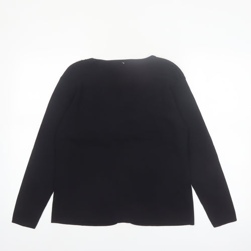 Todays Designer Womens Black M Viscose Knit Embellished Cardigan