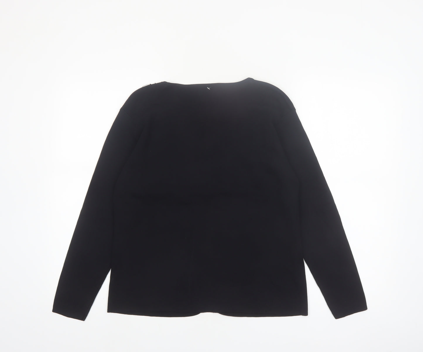 Todays Designer Womens Black M Viscose Knit Embellished Cardigan