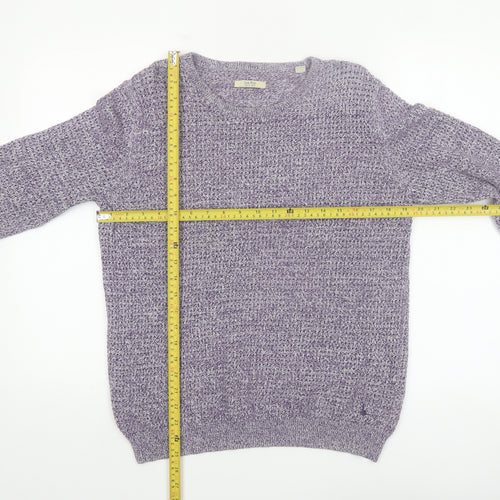 Jack Wills Womens Purple Cotton Knit Crew Neck Jumper UK 14