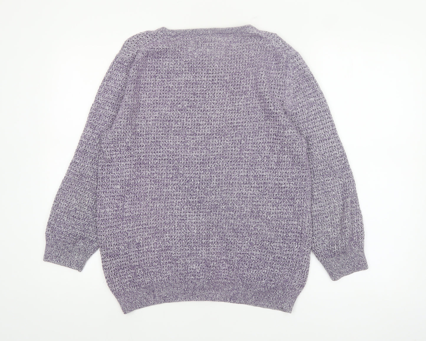 Jack Wills Womens Purple Cotton Knit Crew Neck Jumper UK 14