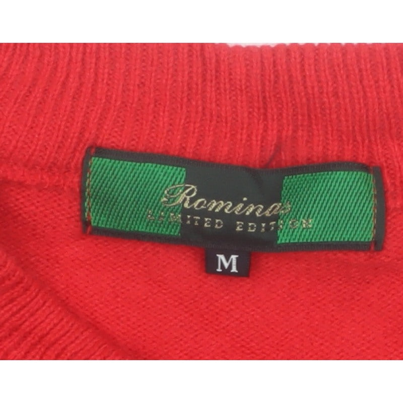 Romina Limited Edition Men's Red Check Pattern Cable Knit Jumper M