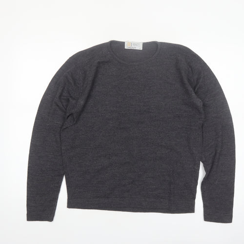 John Smedley Women's Grey Merino Wool Crew Neck Pullover Jumper M