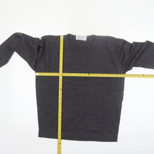 John Smedley Women's Grey Merino Wool Crew Neck Pullover Jumper M