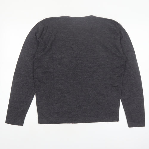 John Smedley Women's Grey Merino Wool Crew Neck Pullover Jumper M