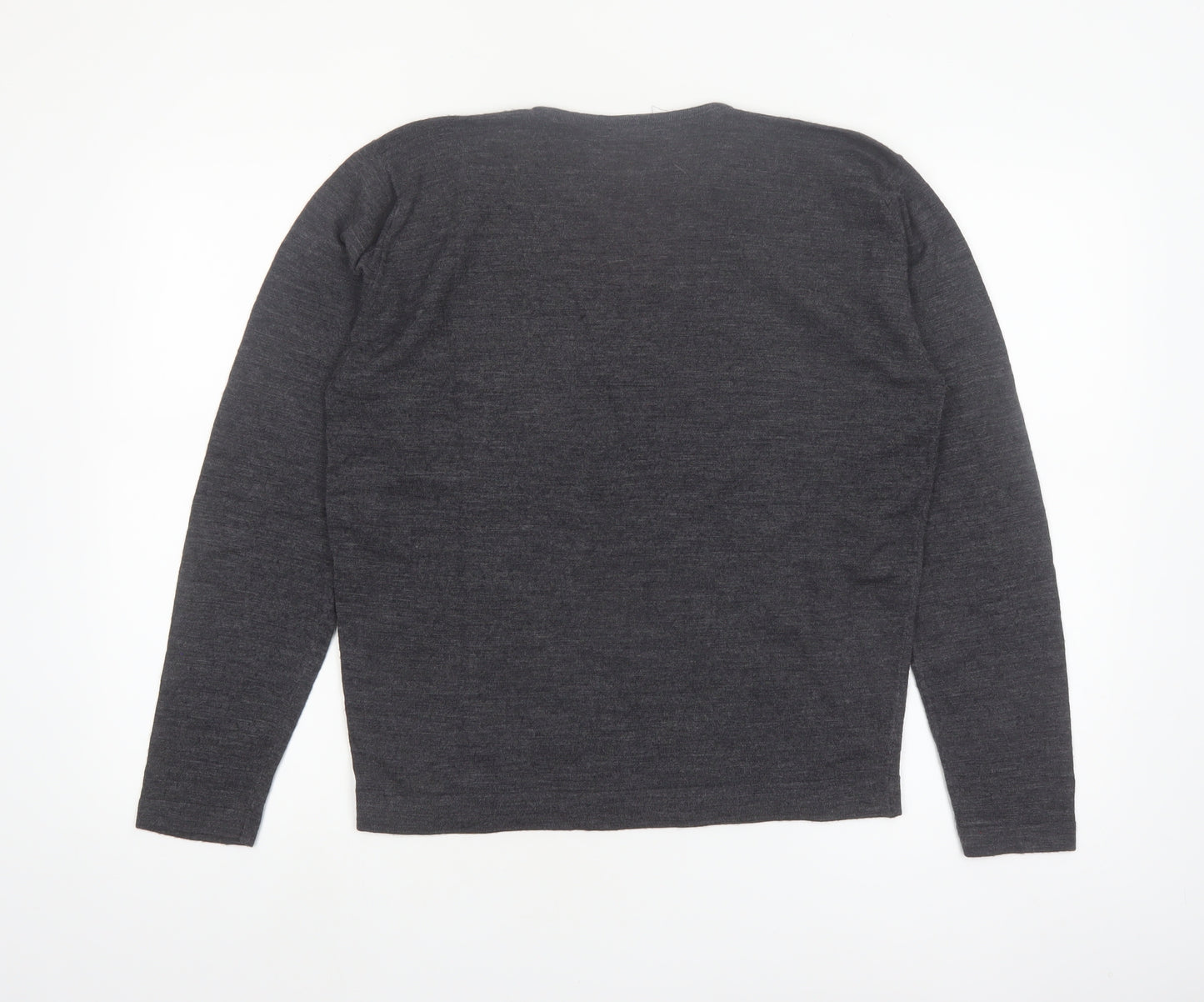 John Smedley Women's Grey Merino Wool Crew Neck Pullover Jumper M