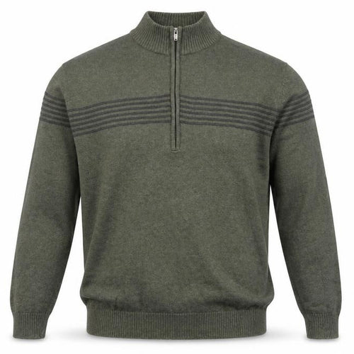 Redhead Men's Green XL 1/4 Zip High Neck Cotton Jumper