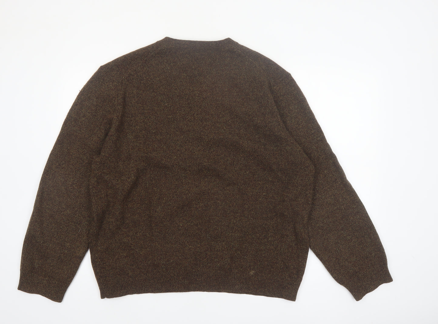 Club Room Men's Brown Lambswool V-Neck Jumper XL
