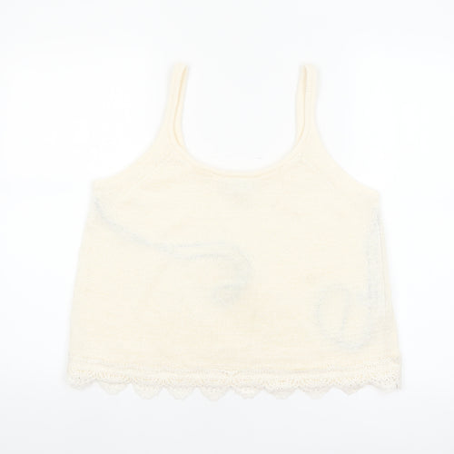 Marks and Spencer Women’s Ivory Knit Lace Trim Camisole Tank Top Size M