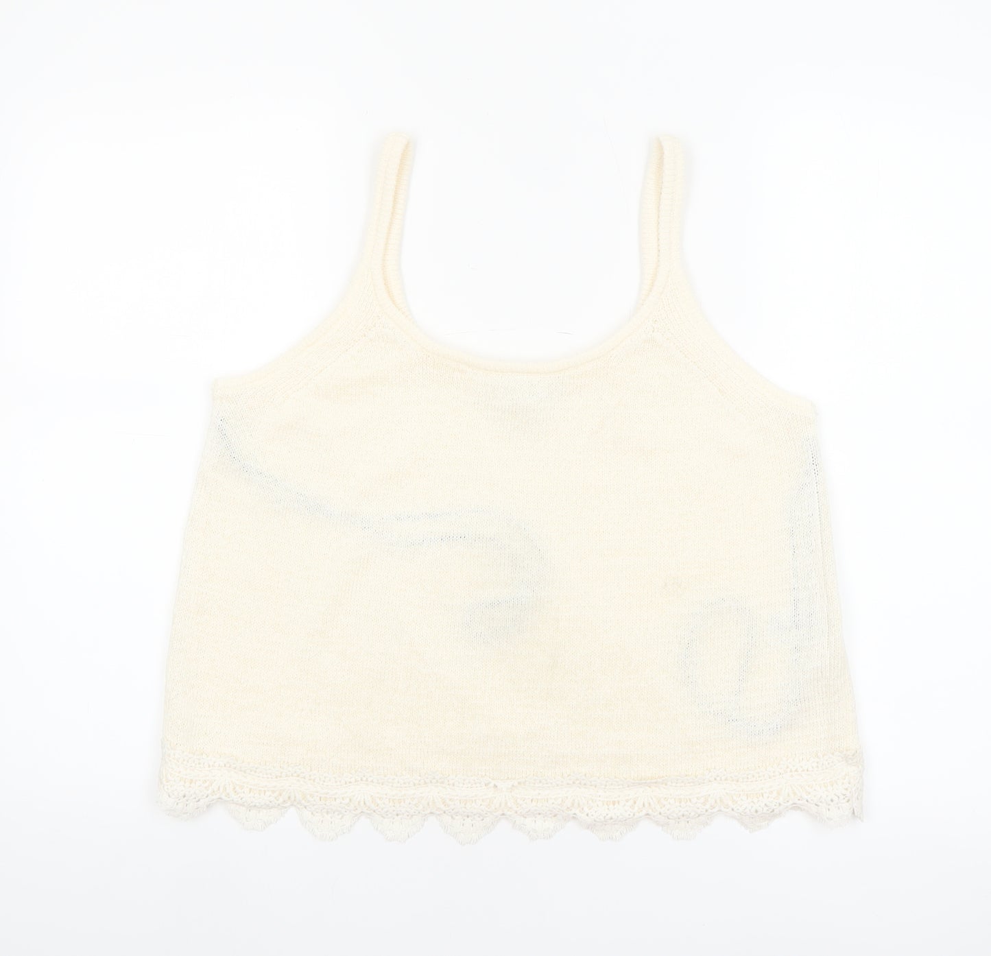 Marks and Spencer Women’s Ivory Knit Lace Trim Camisole Tank Top Size M