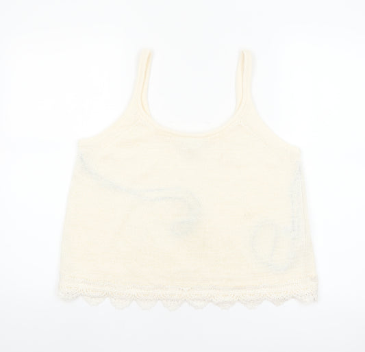 Marks and Spencer Women’s Ivory Knit Lace Trim Camisole Tank Top Size M