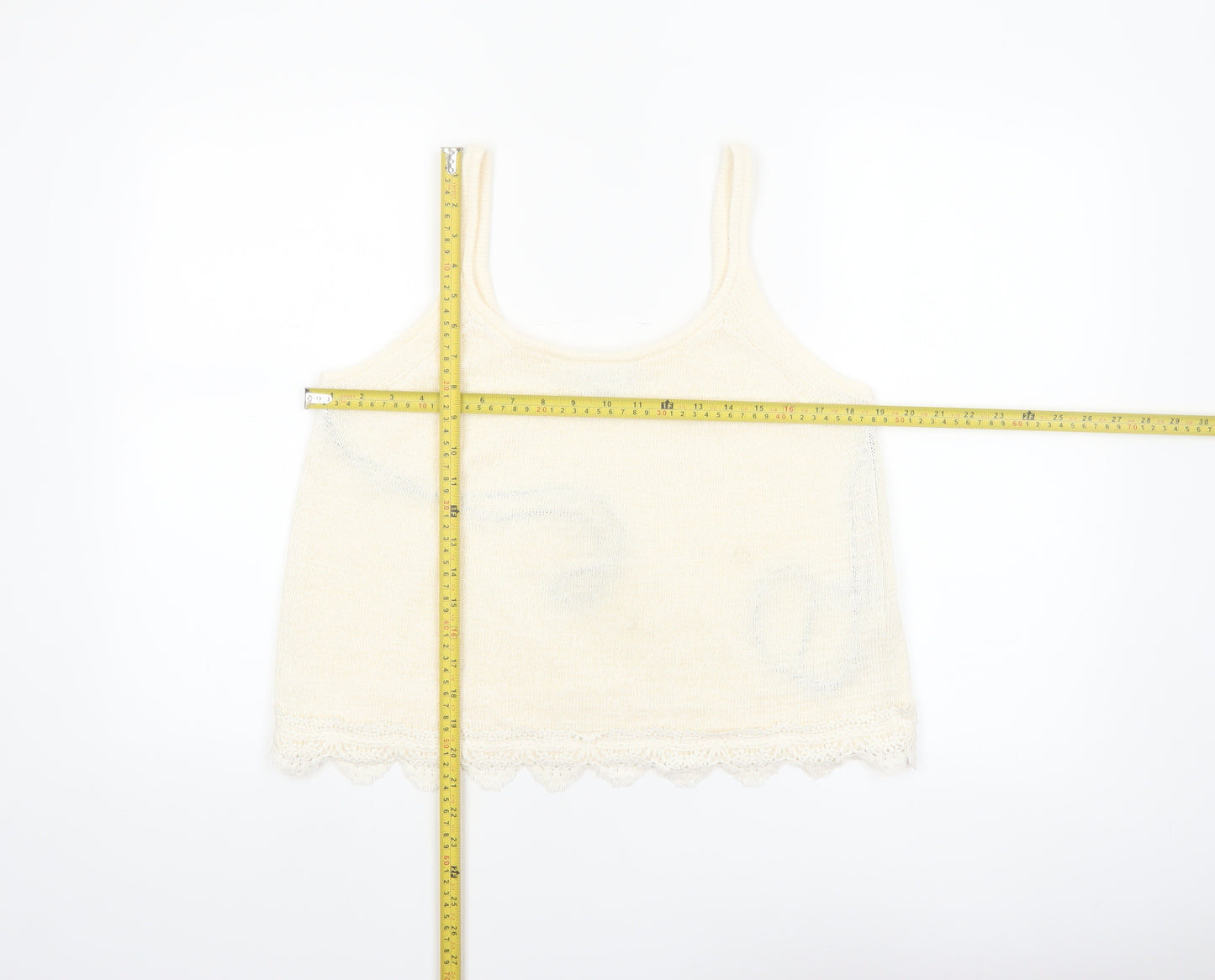 Marks and Spencer Women’s Ivory Knit Lace Trim Camisole Tank Top Size M