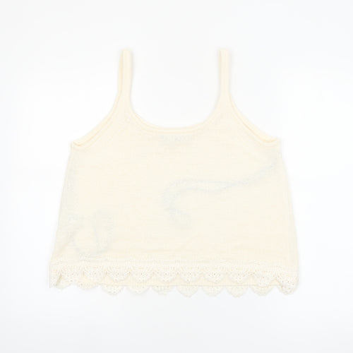 Marks and Spencer Women’s Ivory Knit Lace Trim Camisole Tank Top Size M