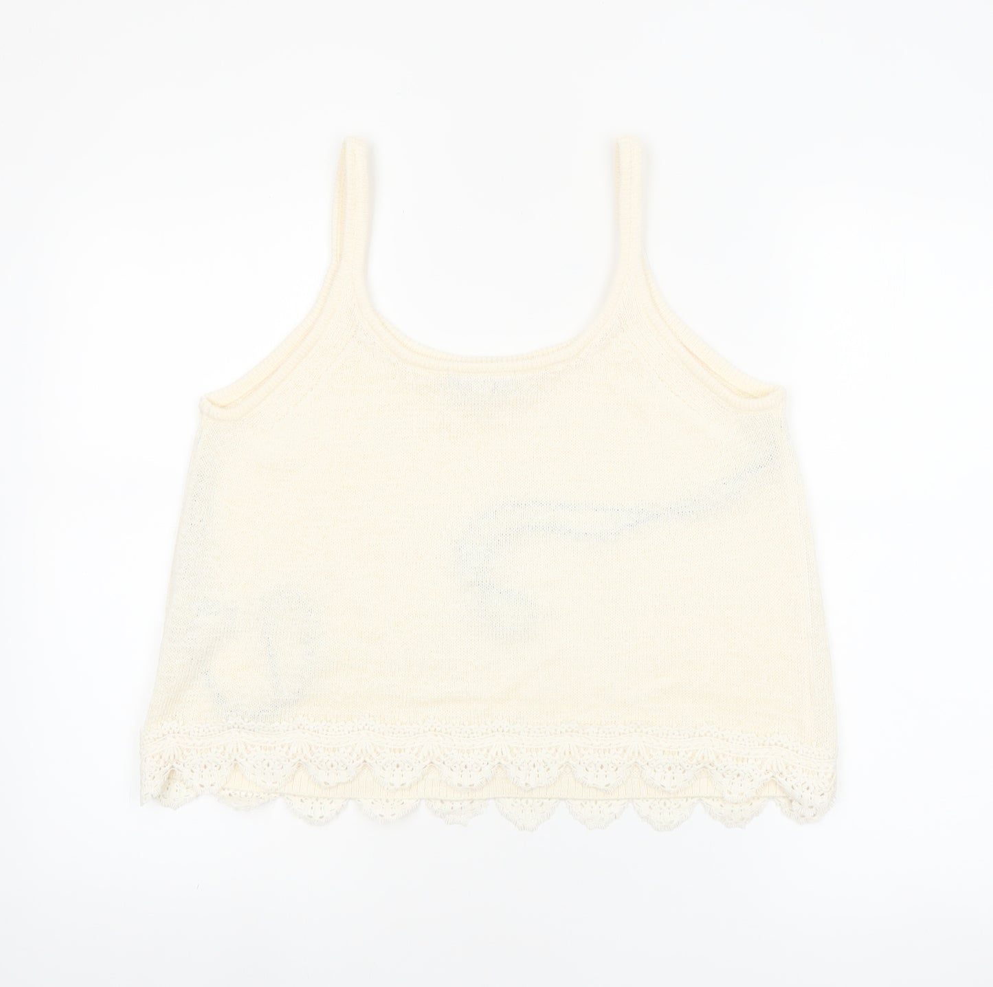 Marks and Spencer Women’s Ivory Knit Lace Trim Camisole Tank Top Size M