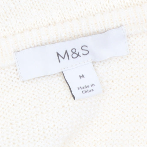 Marks and Spencer Women’s Ivory Knit Lace Trim Camisole Tank Top Size M