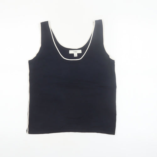 Marks and Spencer Womens Blue Scoop Neck Viscose Tank Top M