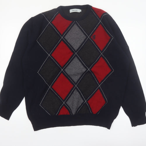 Pringle Men's Multicoloured Argyle Wool Crew Neck Jumper XL