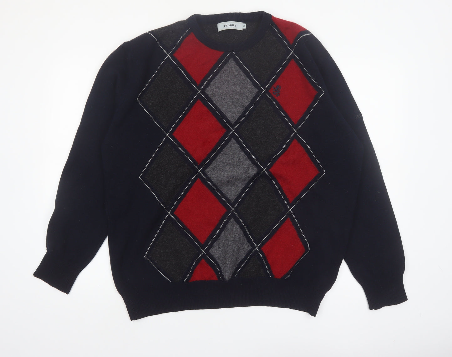 Pringle Men's Multicoloured Argyle Wool Crew Neck Jumper XL