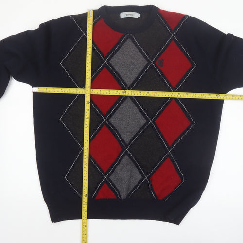Pringle Men's Multicoloured Argyle Wool Crew Neck Jumper XL