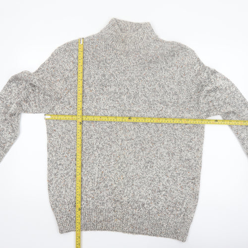Next Men's Grey Roll Neck Chunky Knit Jumper XL Cotton Blend
