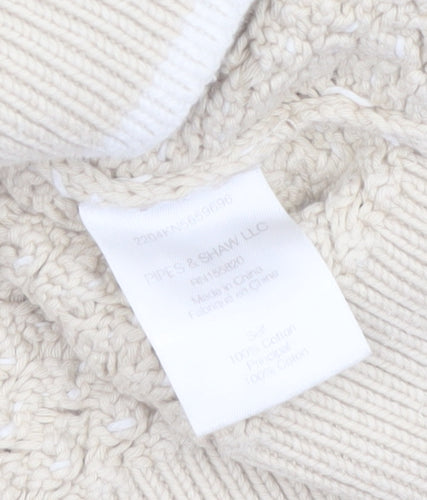 Veronica Beard Women Beige XS Cable-Knit Cotton Cardigan Jumper