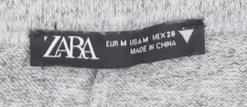 Zara Women Grey Long Sleeve Skater Dress Size M - Beaded Knit
