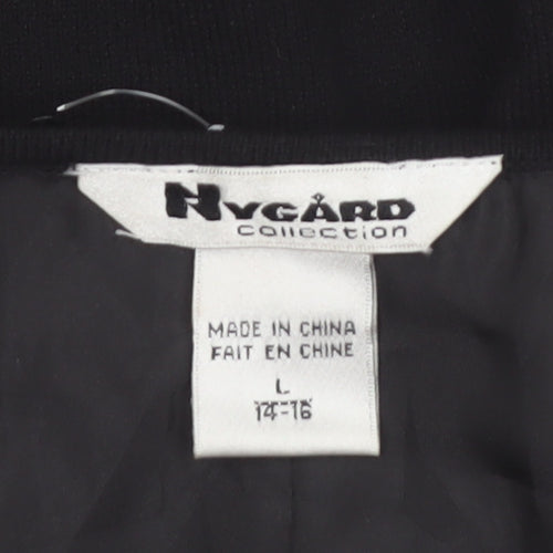 Nygard Collection Women's Black Beaded Cardigan L Silk Blend