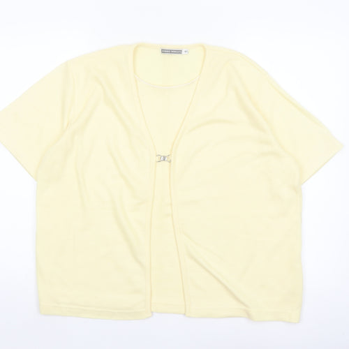 Debbie Morgan Women’s Yellow Short Sleeve V-Neck Cardigan M