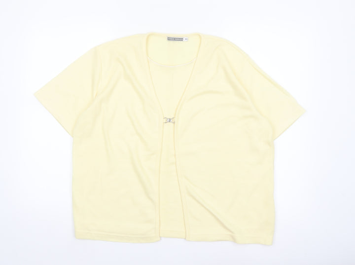 Debbie Morgan Women’s Yellow Short Sleeve V-Neck Cardigan M