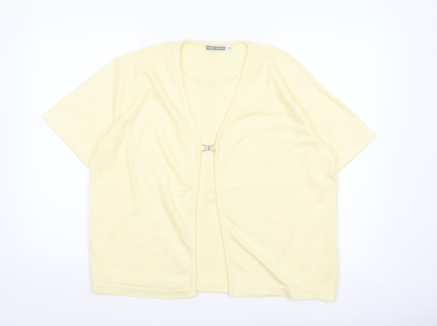 Debbie Morgan Women’s Yellow Short Sleeve V-Neck Cardigan M