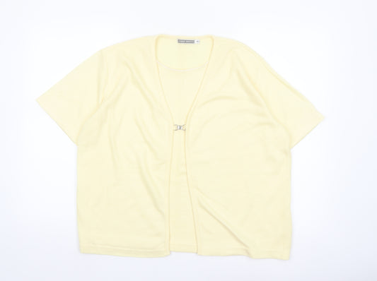 Debbie Morgan Women’s Yellow Short Sleeve V-Neck Cardigan M