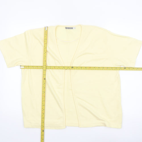 Debbie Morgan Women’s Yellow Short Sleeve V-Neck Cardigan M