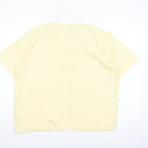 Debbie Morgan Women’s Yellow Short Sleeve V-Neck Cardigan M