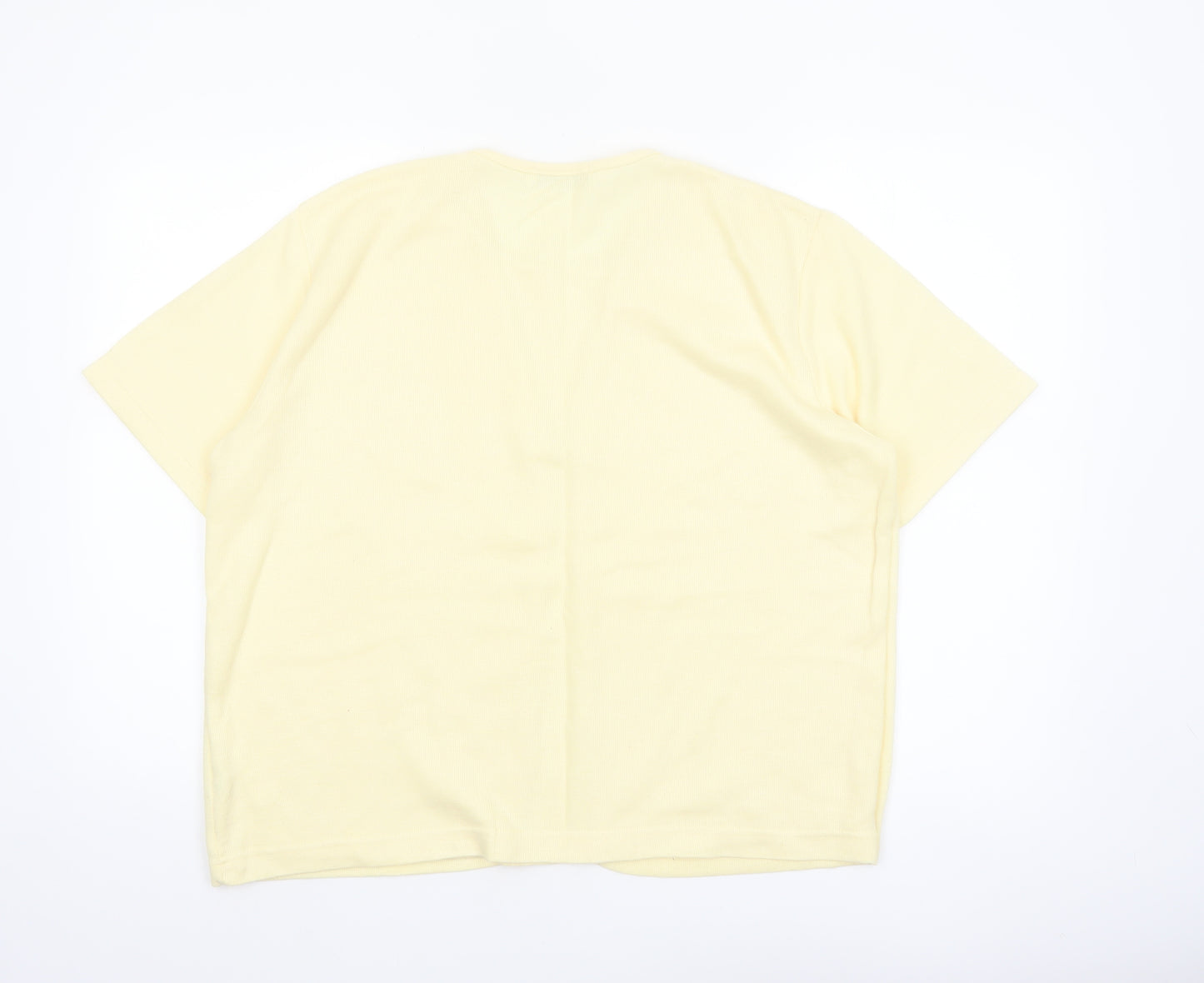 Debbie Morgan Women’s Yellow Short Sleeve V-Neck Cardigan M