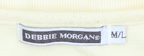 Debbie Morgan Women’s Yellow Short Sleeve V-Neck Cardigan M