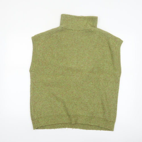 Marks and Spencer Women’s Green Knit Half Zip Sleeveless Jumper Vest M
