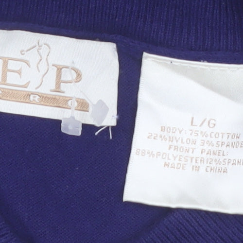 E.P. Pro Women's Blue Floral Full Zip Jumper Size L