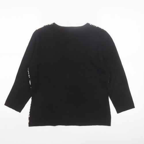 Outfit Women’s Petite Black Geometric Sequin Pullover Jumper S