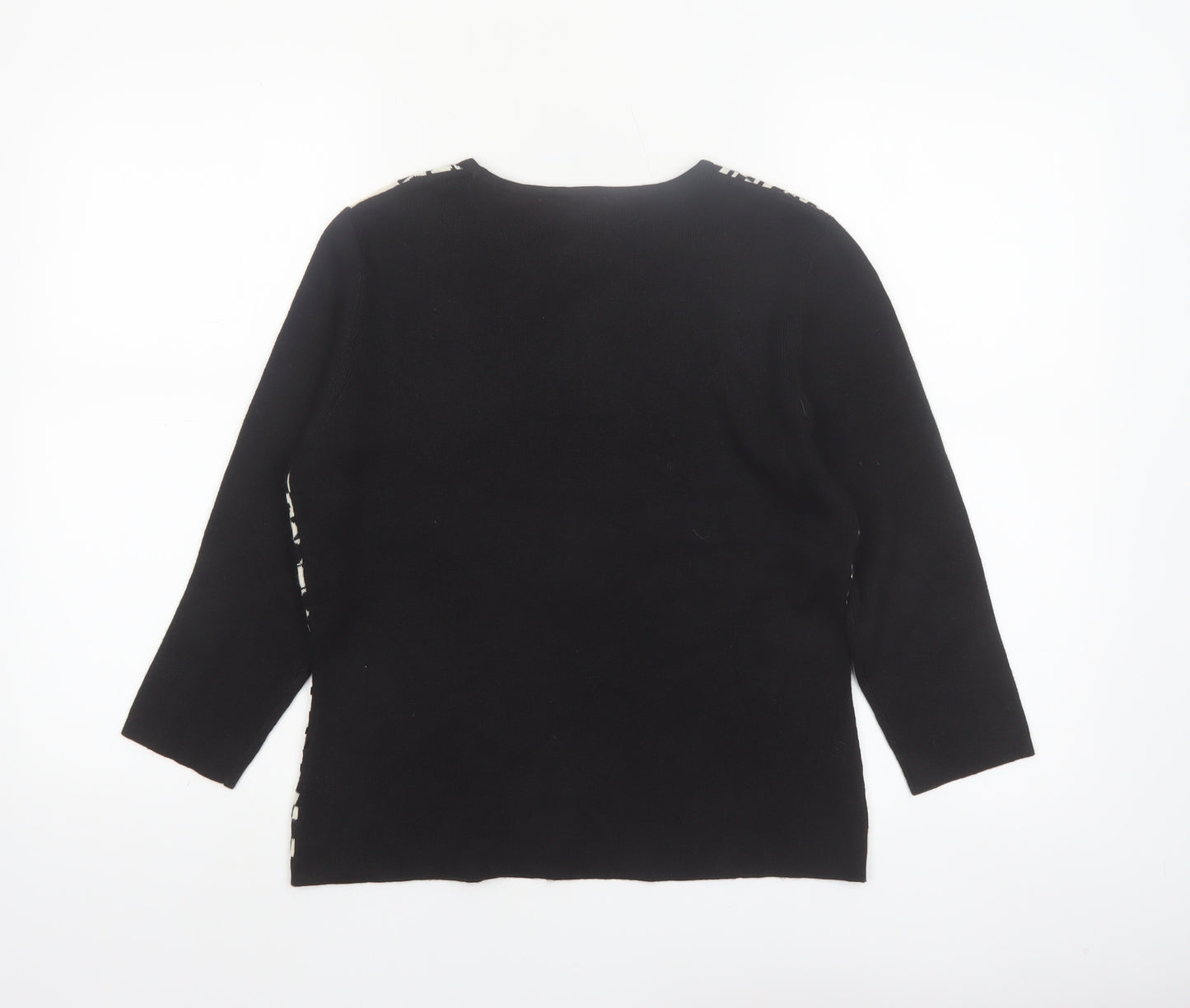 Outfit Women’s Petite Black Geometric Sequin Pullover Jumper S