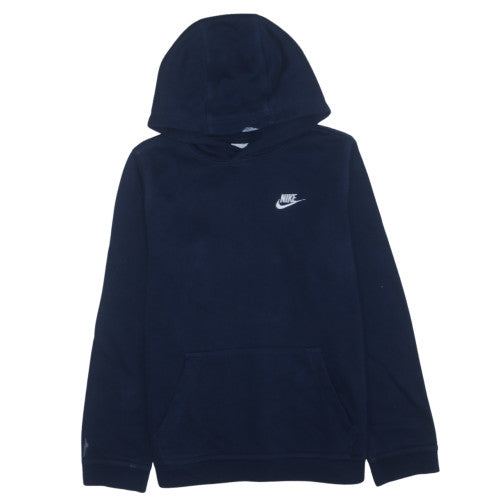 Nike Boys Blue Fleece Pullover Hoodie XL 158-170cm Logo Hooded Sweatshirt