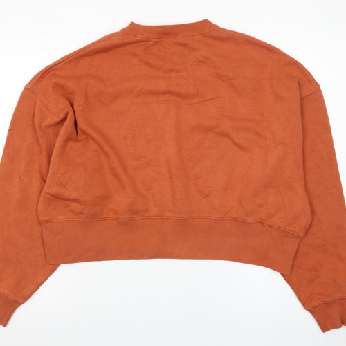 Nike Womens Rust Orange Crew Neck Pullover Sweatshirt XS