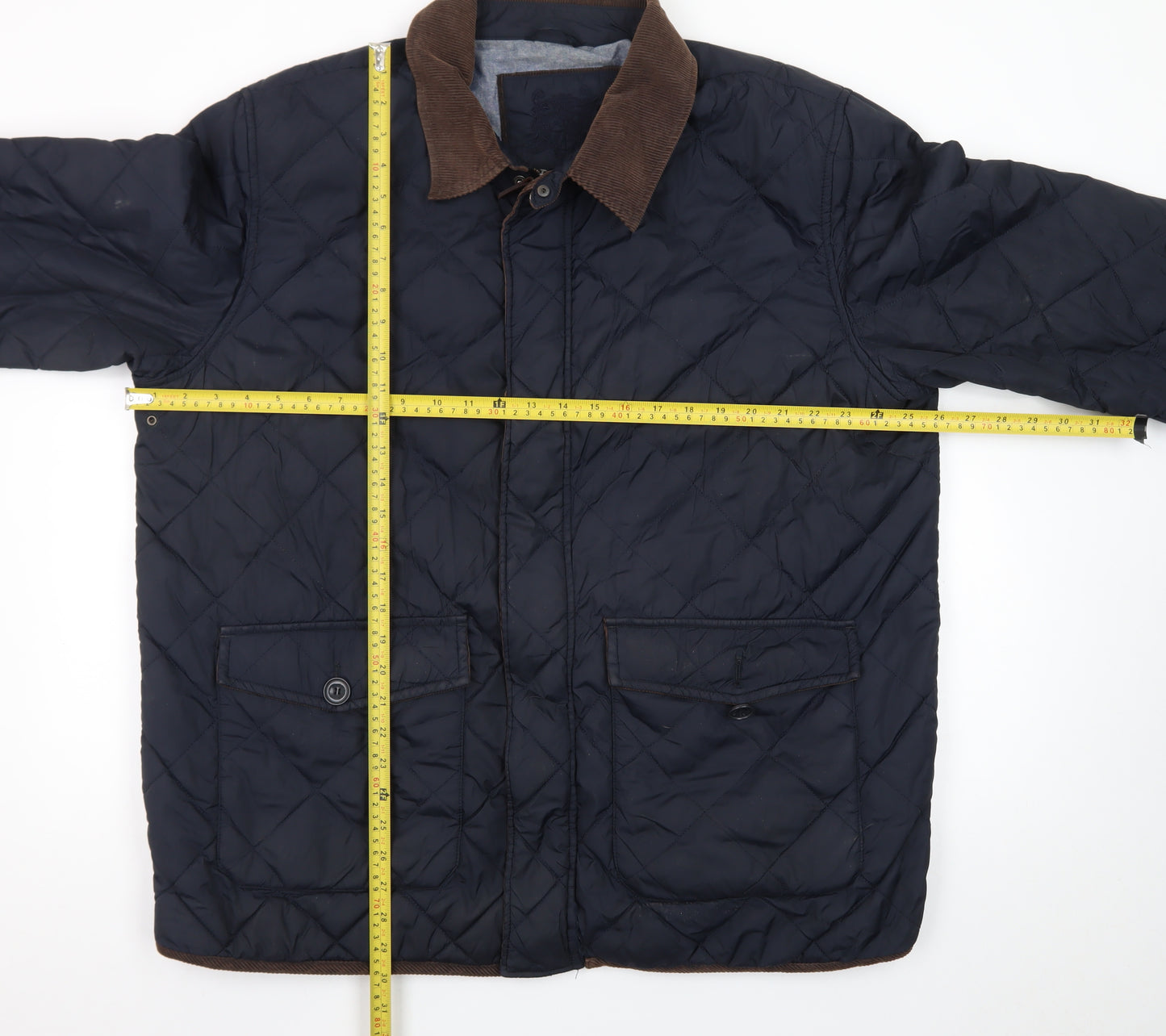 Austin Reed Men’s Blue Quilted Mid-Length Jacket 2XL Nylon