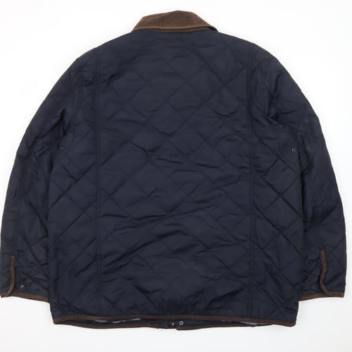 Austin Reed Men’s Blue Quilted Mid-Length Jacket 2XL Nylon