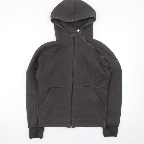 Adidas Boys Black Full Zip Fleece Hoodie 11-12 Years