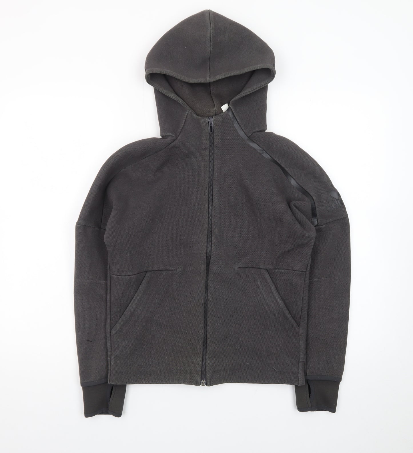 Adidas Boys Black Full Zip Fleece Hoodie 11-12 Years